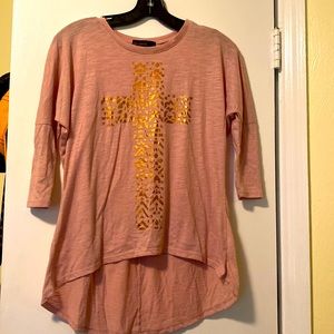Blush with Gold Cross Shirt **Bundle 3/$20**